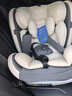 Heekin德国 儿童安全座椅汽车用0-4-12岁婴儿宝宝360度旋转ISOFIX硬接口 尊享灰(遮阳棚+上拉带+侧保护) 实拍图