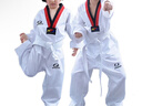 竞派 跆拳道服 纯棉长袖儿童跆拳道服成人比赛道服全棉跆拳道衣服训练服装 实拍图