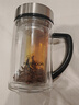 希诺（HEENOOR）双层玻璃杯带把手高档泡茶杯子男家用办公透明水杯XN-9321 435mL 实拍图