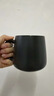 泰禧阁美式黑色马克杯陶瓷家用杯子带盖盖勺ins风小众撞色咖啡杯高颜值 黑银-天籁杯（配勺+手机底座） 实拍图