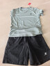 特步运动套装男装短裤男夏透气速干冰丝感跑步宽松男士T恤健身休闲服 青雾灰（升级拉链口袋) L /175 实拍图
