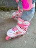 EVERVON轮滑鞋儿童溜冰鞋男女童旱冰鞋KJ-337粉色附护具头盔M号适35-38码 实拍图