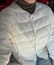 鸭鸭（YAYA）佟丽娅同款轻薄羽绒服女新款冬季短款圆领内胆修身时尚薄外套男 米白色【女款无领】 XL 实拍图