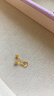 行金银中黄金耳饰999足金光珠黄金耳钉女七夕情人节生日礼物送老婆送女友 光面耳钉 约0.32g  多退少补 实拍图