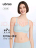 ubras无尺码浪花领文胸收副乳内衣女无痕小胸聚拢文胸无钢圈胸罩 丹宁蓝色-背勾 均码 (100-130斤) 实拍图