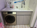 九牧王蜂窝铝洗衣柜阳台一体台盆洗衣池槽洗衣机柜滚筒伴侣柜浴室柜定制 140CM 右盆 奶茶色 送抽拉龙头 实拍图