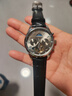 冠琴（GUANQIN）手表男机械表全自动镂空飞轮瑞士品质防水夜光皮带男士双日历手表 银色灰面-精美礼盒-定制刻字 实拍图