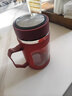 玻璃水杯商务杯大容量男女生带盖泡茶杯家用含茶隔把手杯 商务把手杯红色 500ml 1只 实拍图