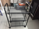 溢彩年华 厨房置物架落地储物架移动收纳小推车蔬菜架子多层零食架1056-BK 实拍图