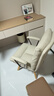 林氏家居实木脚电脑椅办公转椅久坐不累椅子双层软包靠背椅BY113 【暖灰+胡桃色|有扶手】双层软包电脑椅B 实拍图