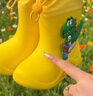 牧萌儿童雨鞋男童女童防水立体宝宝防滑耐磨卡通雨靴 挖掘机恐龙 20码 实拍图
