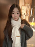 CinvaiKrose韩版围巾女2025新款秋冬保暖加厚围脖披肩百搭男生日元旦新年礼物 白色【生日礼物可代写心意贺卡】 实拍图