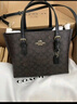蔻驰（COACH）奥莱女士女包经典标志MOLLIE 25号托特包单肩斜挎包手提包礼物 IM/胡桃木色/黑色 实拍图
