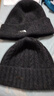 CACUSS纯羊毛毛线帽子男士秋冬加厚保暖护耳帽大头围套头针织帽黑深灰 实拍图