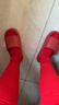 果洛菲踩屎感eva结婚凉拖鞋男女夏季红色喜庆本命年高端陪嫁 红色 38-39 实拍图