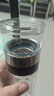 京东京造茶水分离杯 双层透明泡茶玻璃杯玻璃水杯  商务办公泡茶杯子280ml 实拍图