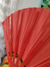 佳茉手工制作diy红色竹骨塑料骨响扇武术表演扇太极扇功夫扇子双面扇儿童舞蹈扇子升级加厚）8寸红素面 实拍图