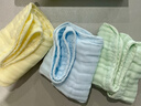 全棉时代婴儿口水巾儿童小毛巾纯棉纱布手帕洗脸面巾礼盒装 黄蓝绿6条/盒 实拍图