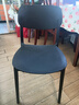 餐椅塑料椅子办公凳靠背休闲椅家用书桌椅卧室化妆椅简易小椅子 黑色-四腿餐椅【加固标准款】 实拍图
