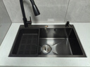 松鲸 厨房水槽大单槽台下盆手工不锈钢洗菜盆一体盆洗菜池洗碗淘菜盆 E套餐-配冷热抽拉龙头+净水龙头 三孔单槽-75*45cm 实拍图