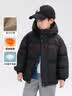 左西男童羽绒服2026冬季新款儿童三防加厚面包服长款外套 黑色 120 实拍图