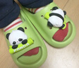 土豆屋儿童拖鞋中大童小孩室内外防滑软底凉拖鞋 熊猫绿色36码 实拍图