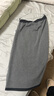 三彩2025冬季新款半身裙松紧高腰直筒裙开叉长裙简约气质女 寂静灰 XL 实拍图