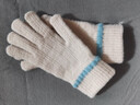 唐狮（TonLion）2025新款韩版拼色手套女生冬季保暖防寒毛线加厚触屏学生骑车冬天 米色 实拍图