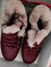 足力健老人鞋雪地靴高帮加厚棉鞋羊毛鞋2296303D 女/雅致红 37 实拍图