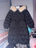 千仞岗冬季女士中长款羽绒服女百搭休闲时尚冬装保暖防寒服毛领连帽外套 魔力黑 XS (155) 卡码建议选大码 实拍图