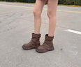 ZHR则则堆堆短靴女2026新款厚底雪地靴美拉德裤管马丁靴女KN191A棕色38 实拍图