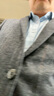 罗蒙（ROMON）西服男士秋冬季毛呢西装男商务休闲上衣服外套男装 灰色 4XL 实拍图