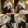 目丸兔毛醒狮帽子女秋冬可爱保暖毛绒渔夫帽百搭显脸小水桶毛茸茸盆帽 米色醒狮帽 实拍图