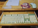 前行者V3 104键有线键盘鼠标套装静音轻薄机械手感男女生高颜值办公薄膜键盘笔记本台式电脑外设 复古绿 实拍图