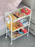 聚骊汇宿舍小推车置物架寝室书桌下小书架可移动带轮零食多层夹缝收纳柜 3层白-特厚全钢-滑轮+挂钩+挂盒 实拍图