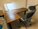 木藝生转角双电机电动升降电脑桌家用办公双人L型桌子工作台拐角书桌 【双电机】整板左拐角胡桃色 覆膜板材 1.4*1.1M(升级加强版收纳横梁) 实拍图