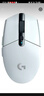 罗技（G）G304 LIGHTSPEED无线鼠标 游戏鼠标 轻质便携 绝地求生FPS鼠标英雄联盟LOL吃鸡 生日礼物 白色 实拍图