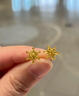 中国黄金（CHINA GOLD）【小雪花】黄金耳钉女士小众首饰足金耳饰节日生日礼物送老婆女友 【玫瑰礼盒】雪花耳钉【一对】 约0.8g 实拍图