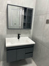 恋派浴室柜 陶瓷一体盆卫生间洗脸盆柜组合悬挂式洗漱台智能洗手盆柜 智能镜柜】珠光灰【促销中】80cm 实拍图