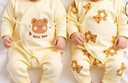贝瑞加（Babyprints）宝宝连体衣2件装纯棉婴儿衣服柔软满月服长袖哈衣家居爬服 黄熊66 实拍图