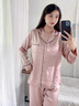 金三塔真丝睡衣女100%桑蚕丝外穿丝滑亲肤两件套睡裤居家服礼物 [热荐]19姆米香妃色 L 实拍图