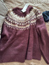 优衣库女装费尔岛风圆领针织衫/毛衣毛衫479233 19 酒红色 2XL /165/100B 实拍图