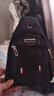 背包斜挎包男旅行休闲帆布时尚中年男士单肩包手机包腰包大容量 双层黑色(大) 实拍图