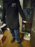 雅鹿男士羽绒服中长款可卸连帽经典款狐狸毛白鸭绒男外套 黑色 185 实拍图