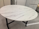 天启龙折叠餐桌家用小户型伸缩吃饭桌子现代简约多功能可移动10人大圆桌 1.5米白理石色餐桌 实拍图