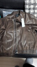 GXG男装美式皮衣男女同款2024秋季新款夹克 棕色 175/L 实拍图
