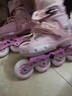 斯威（SWAY）溜冰鞋儿童男女童中小学专业轮滑鞋平花休闲滑冰旱冰鞋成人直排轮 【锁轮款】粉+一体支架+头盔护具 S (适合3-7岁)日常鞋码27-32 实拍图