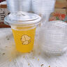 双枪（Suncha）一次性奶茶杯咖啡杯带盖网红冷饮杯透明家用商用塑料杯500ML*20套 实拍图