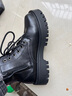 井迈【牛皮】马丁靴男中帮英伦秋冬款增高黑色高帮皮鞋机车工装短靴子 黑色中帮拉链【四季款】 40 码（=运动鞋41） 实拍图