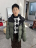 雪中飞【双面穿】儿童羽绒服冬季轻薄男女童面包服羽绒服橄榄灰绿160cm 实拍图